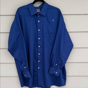19 35/36 royal blue dress shirt with tall stretch